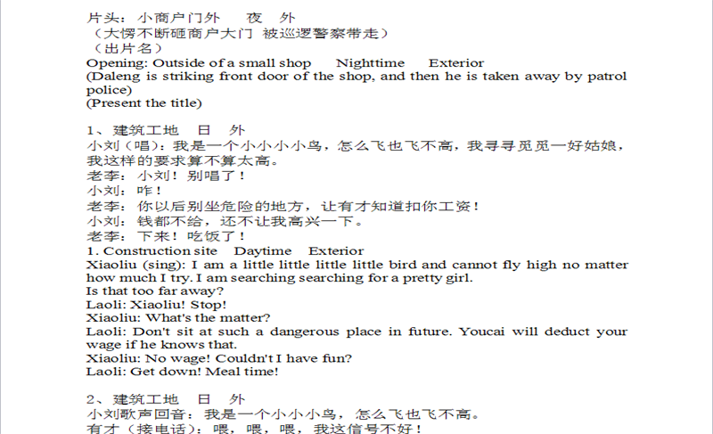 影视剧本、字幕翻译、配音